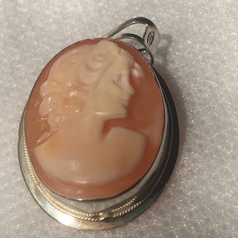 Vintage Signed Cameo Sterling Silver